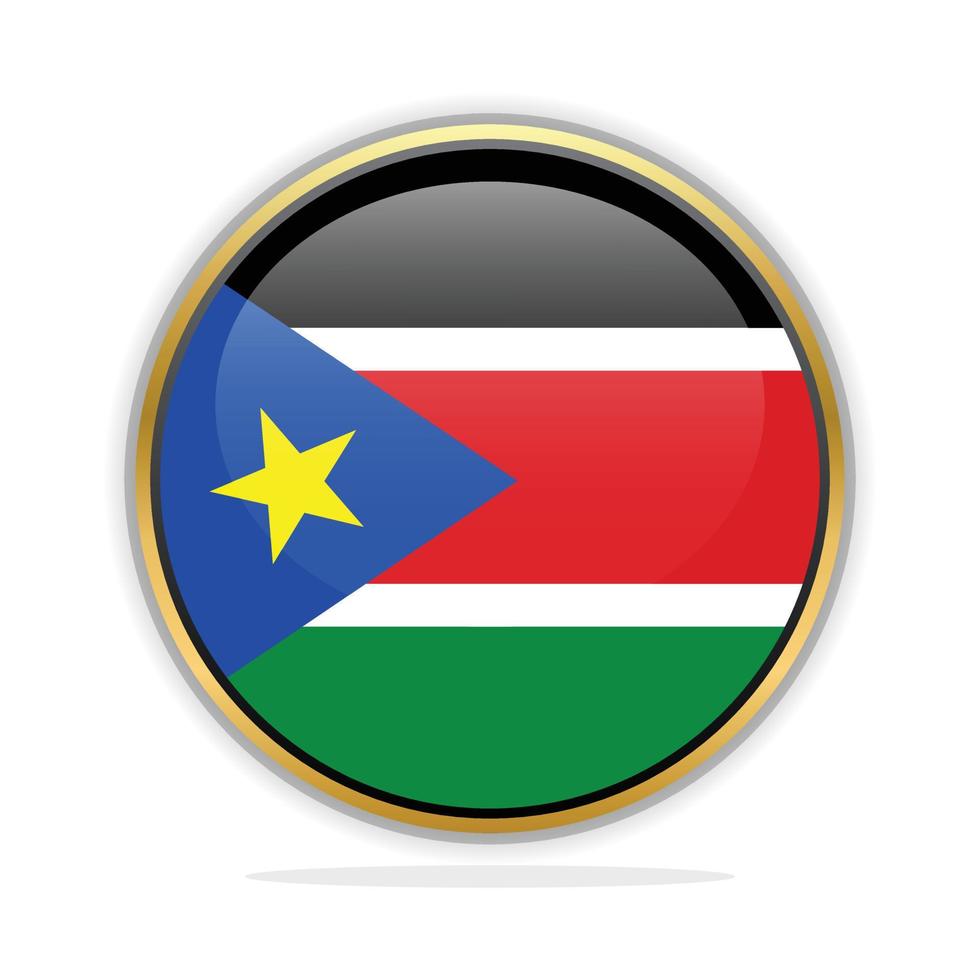 modelo de design de bandeira de botão sudão do sul vetor