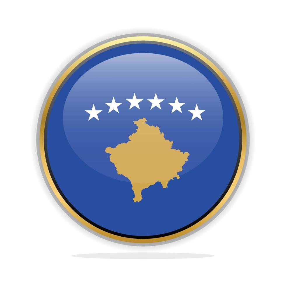 modelo de design de bandeira de botão kosovo vetor