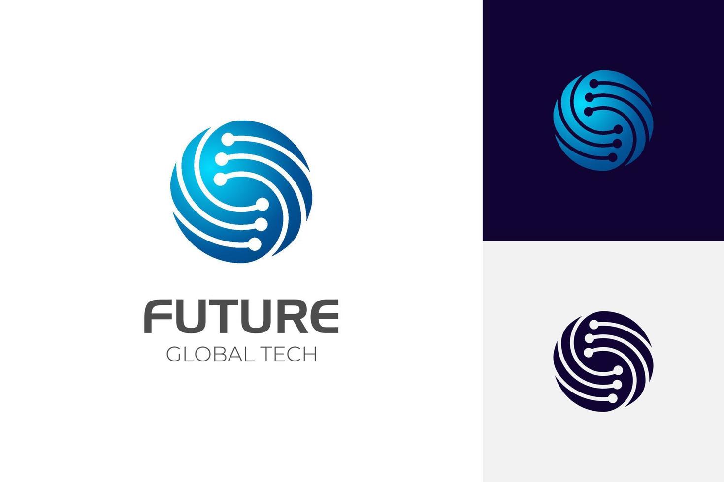 design de logotipo de tecnologia mundial. globo de ícone moderno, esfera, elemento de design de logotipo de tecnologia. vetor