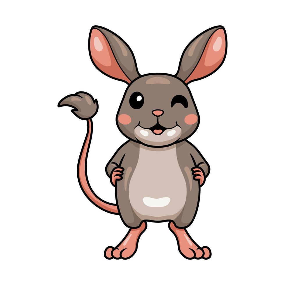 bonito desenho de jerboa em pé vetor