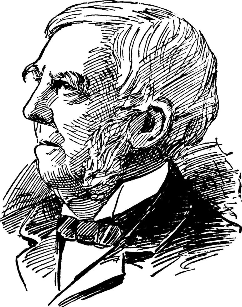 oliver w. holmes, ilustração vintage vetor