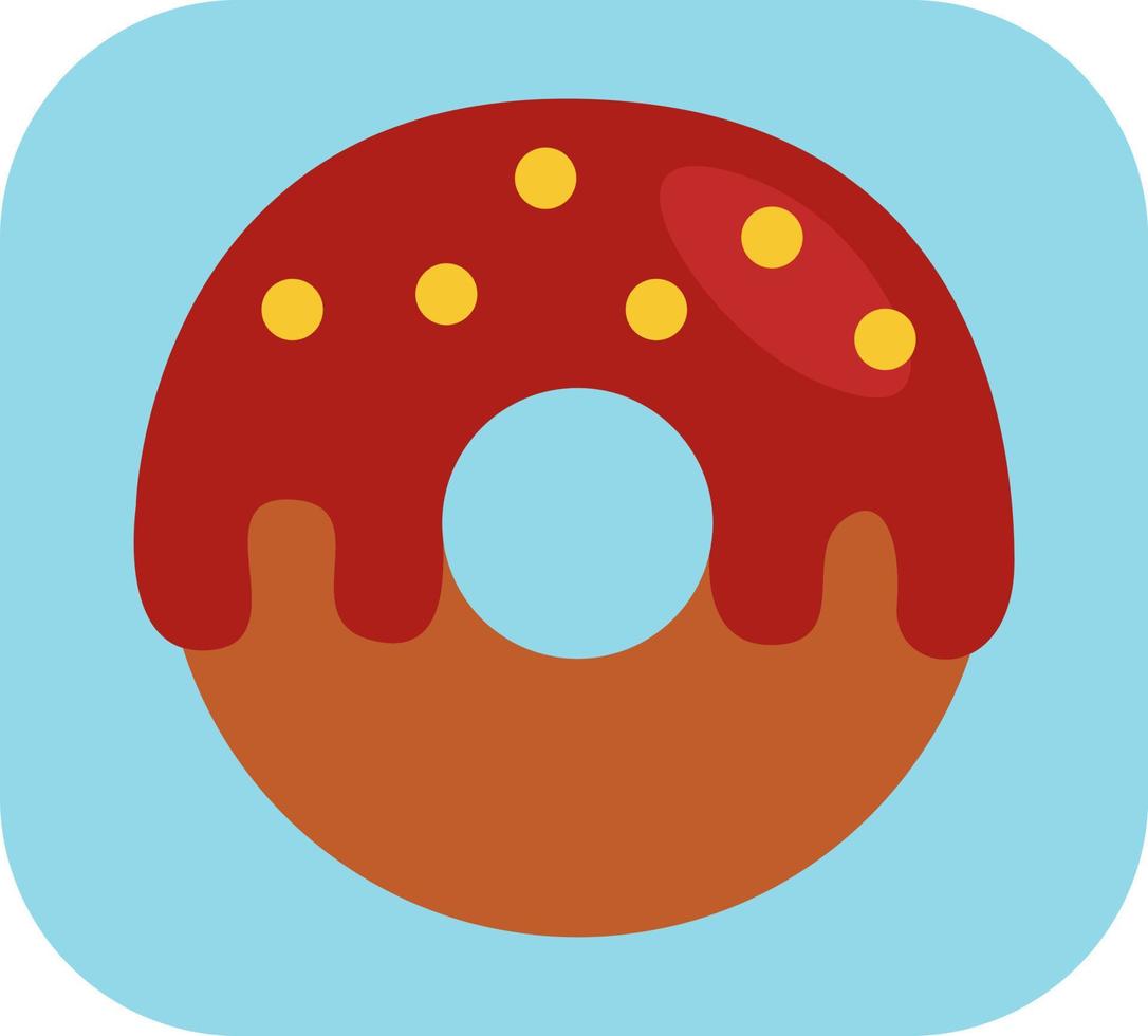 rosquinha com creme vermelho, ilustração, vetor em um fundo branco.