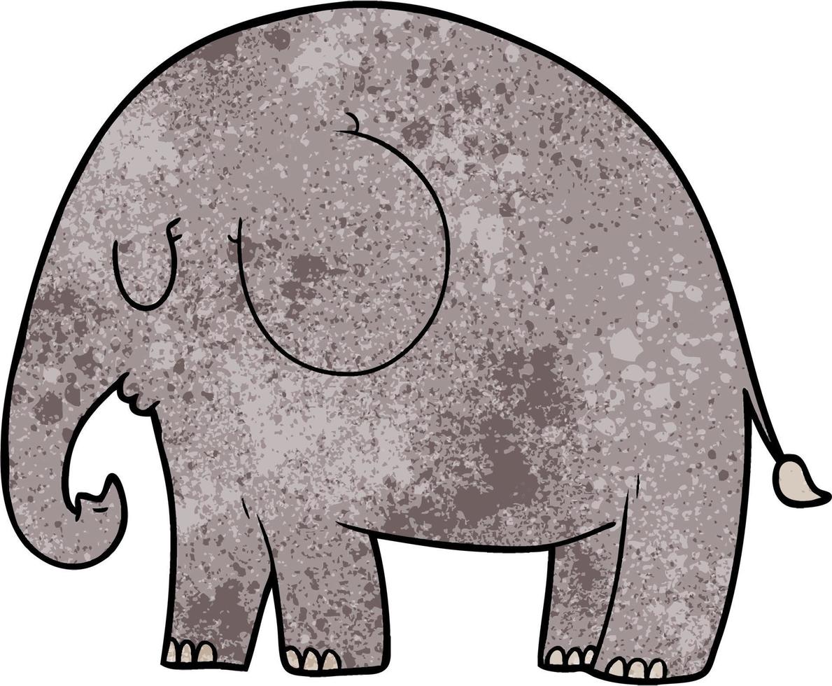 elefante de desenho de textura grunge retrô vetor