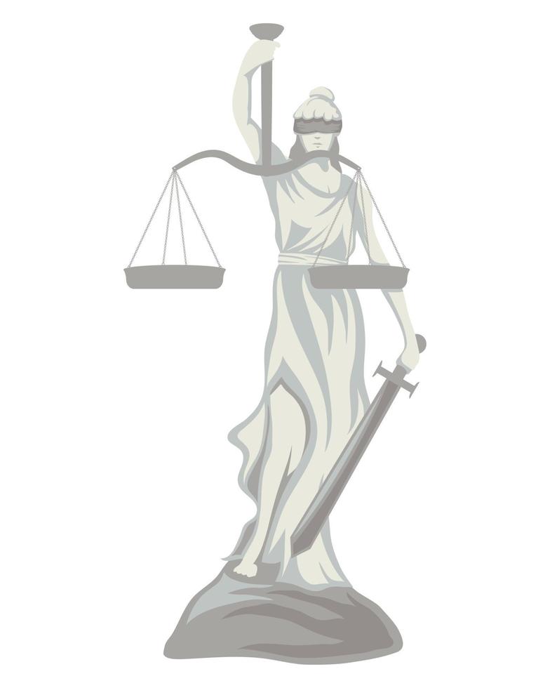 estátua feminina justiça vetor