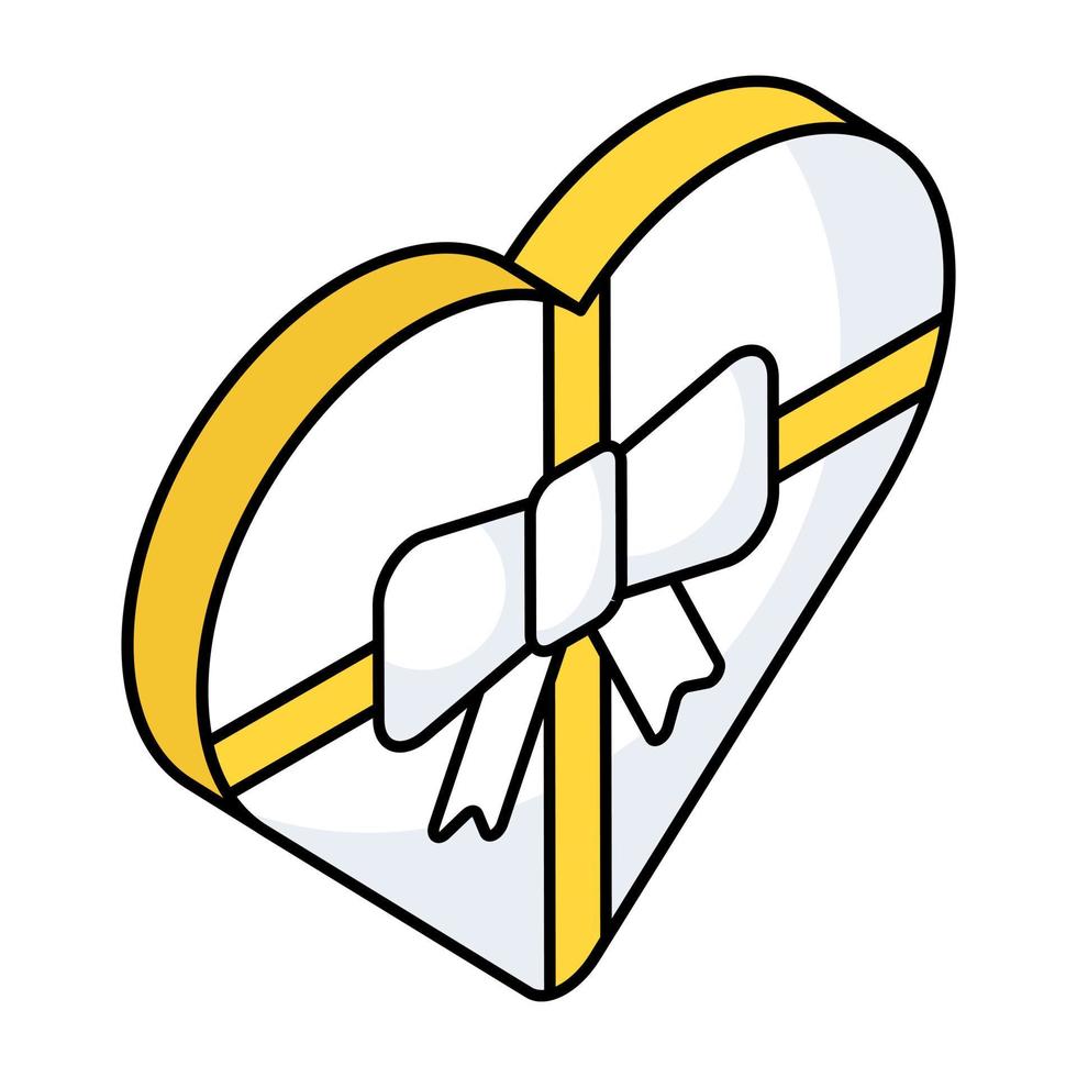 um design de ícone de caixa de presente de coração vetor