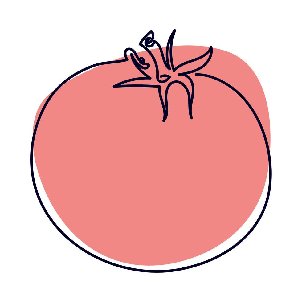 desenho de linha de tomate vetor