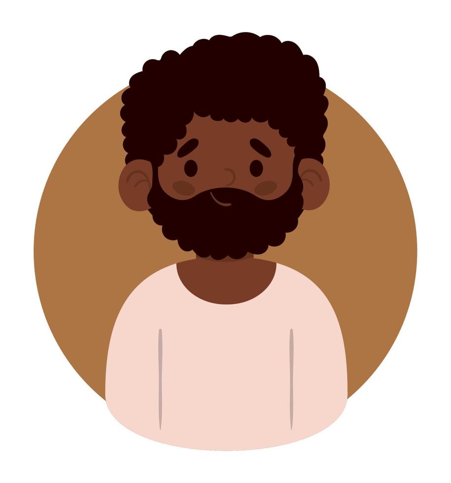 avatar de homem afro barbudo vetor