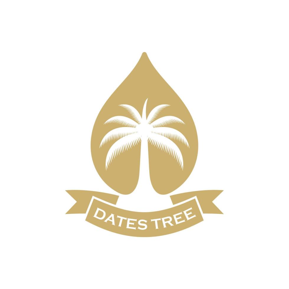 logotipo de vetor de datas. logotipo da árvore de datas árabes