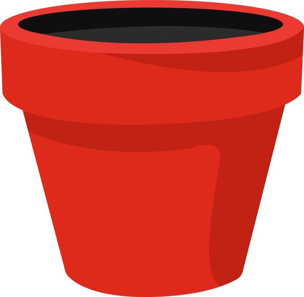 vaso de planta vermelho, ilustração, vetor em fundo branco