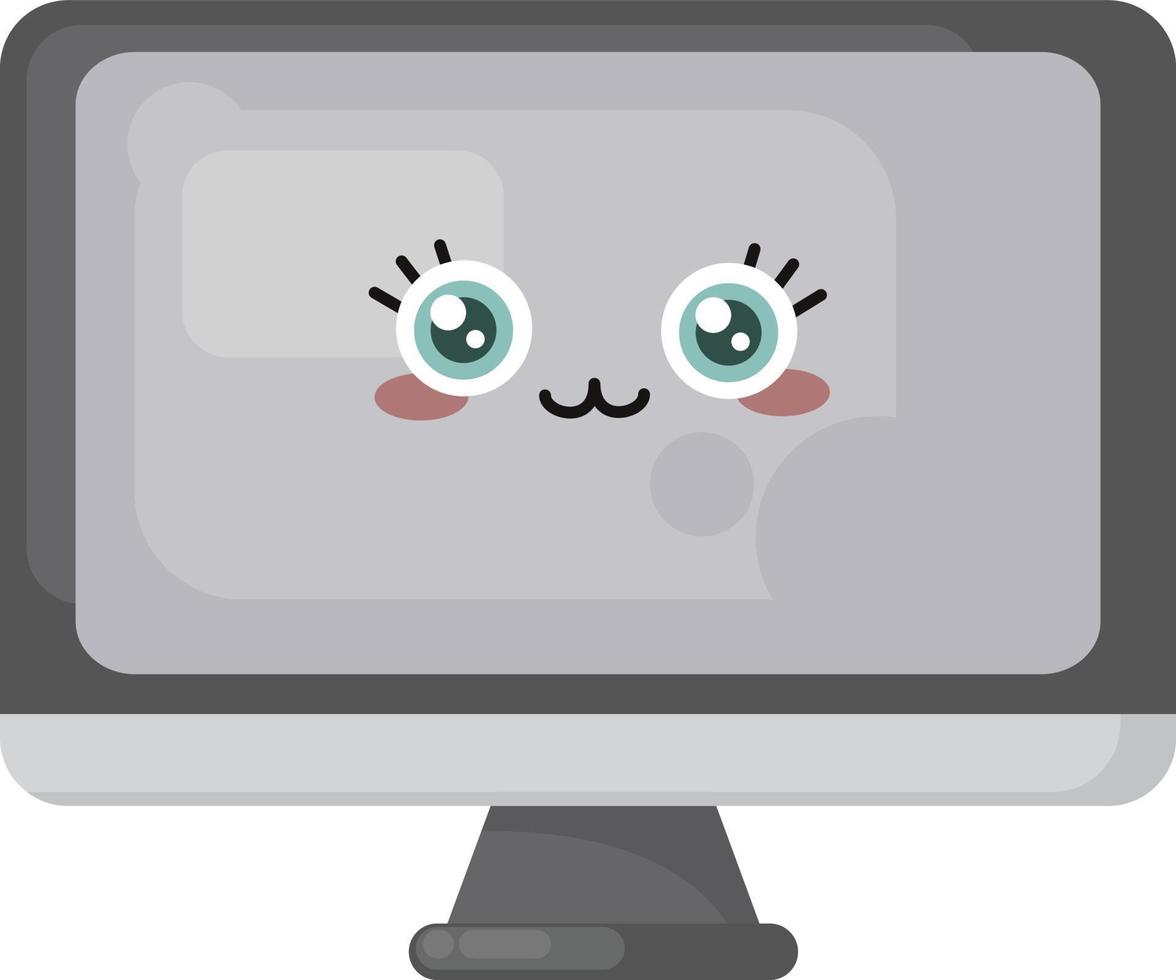 monitor fofo, ilustração, vetor em fundo branco