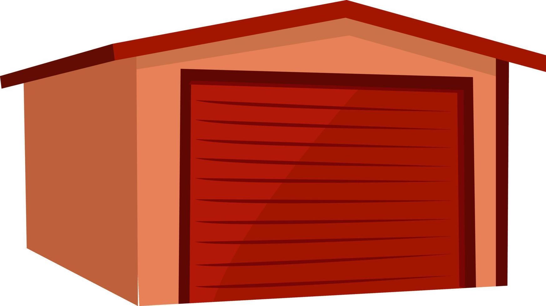 garagem vermelha, ilustração, vetor em fundo branco