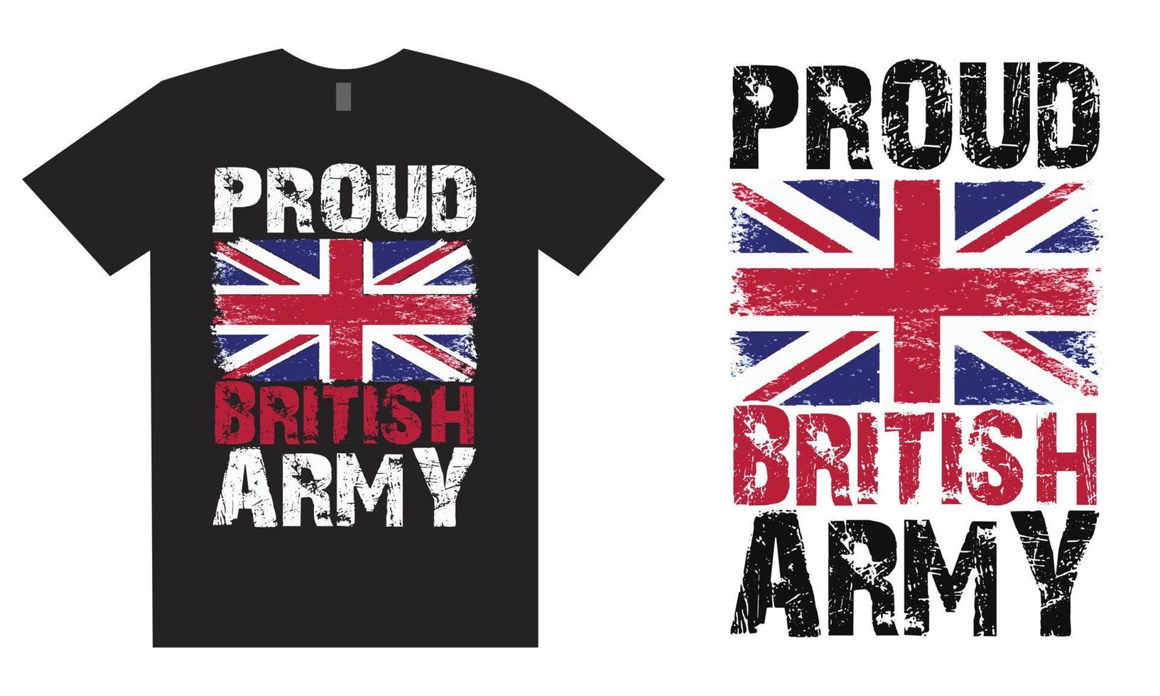 design de camiseta do exército britânico orgulhoso vetor