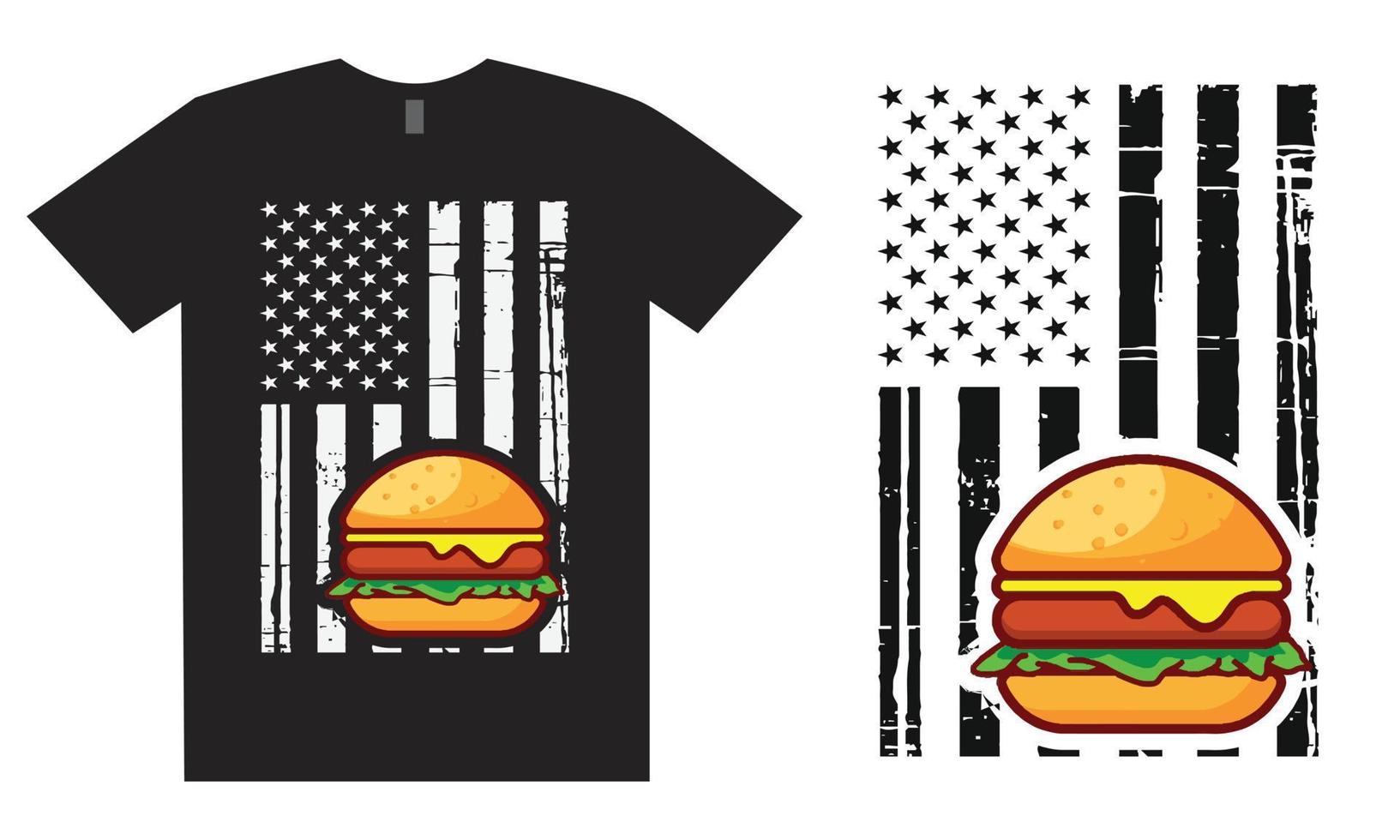 design de hambúrguer com bandeira americana vetor