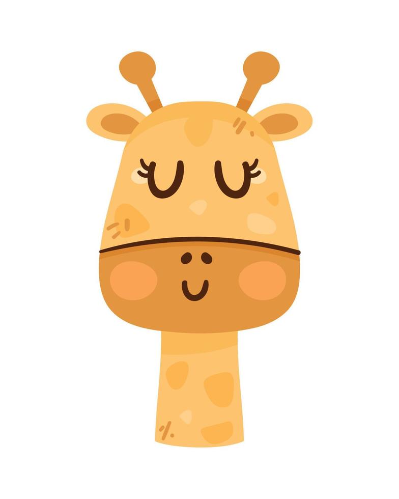 personagem animal girafa fofa vetor