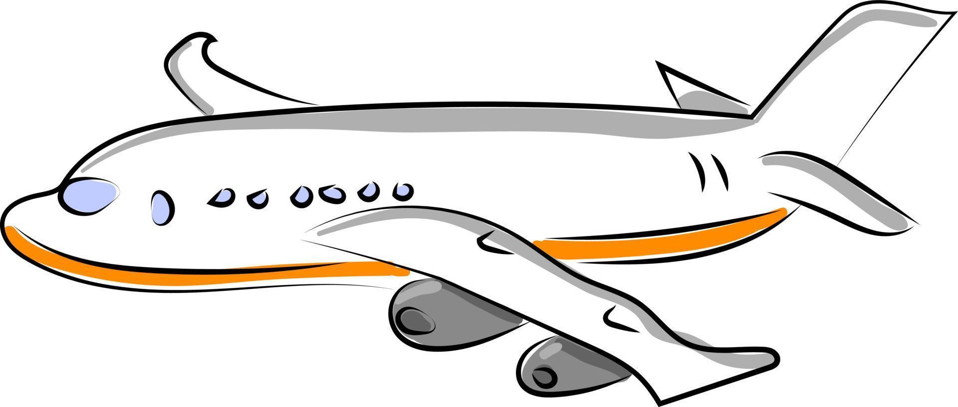 grande aeronave, ilustração, vetor em fundo branco.