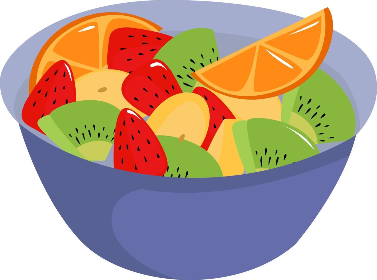salada de frutas, ilustração, vetor em fundo branco