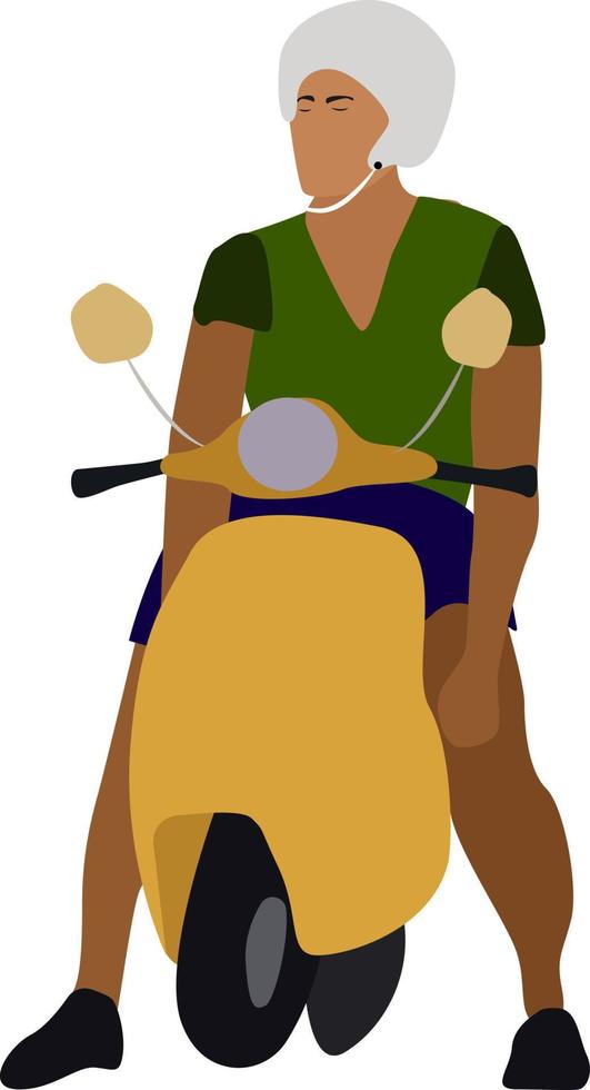 motociclista, ilustração, vetor em fundo branco.