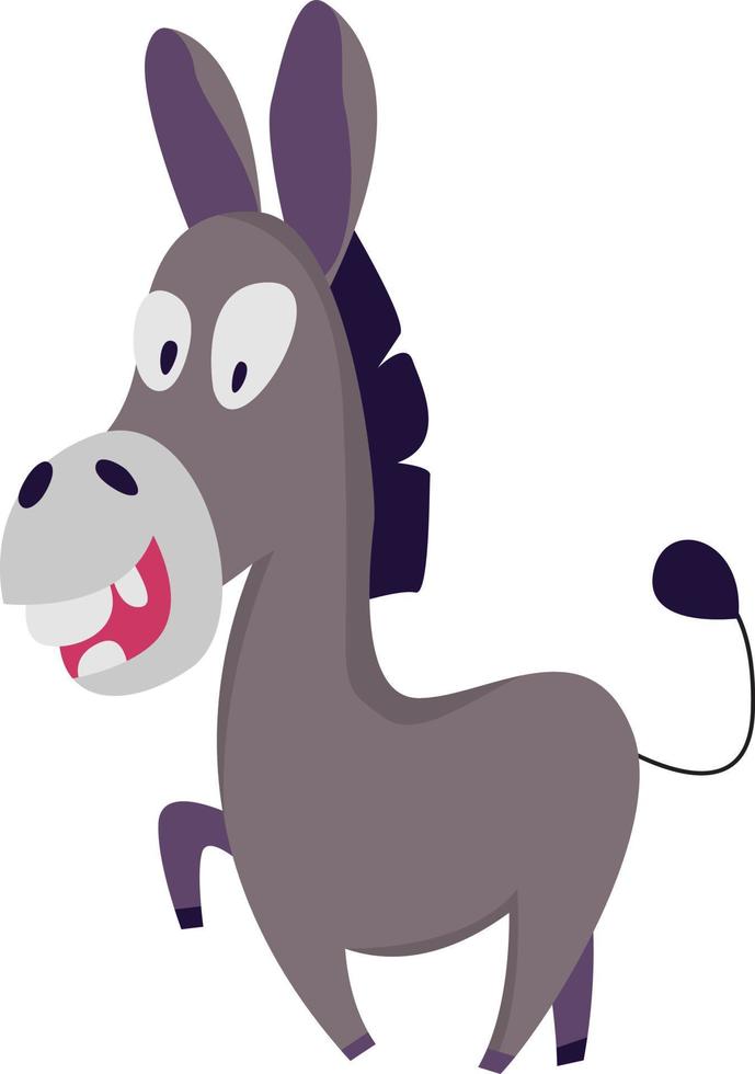 burro louco, ilustração, vetor em fundo branco.