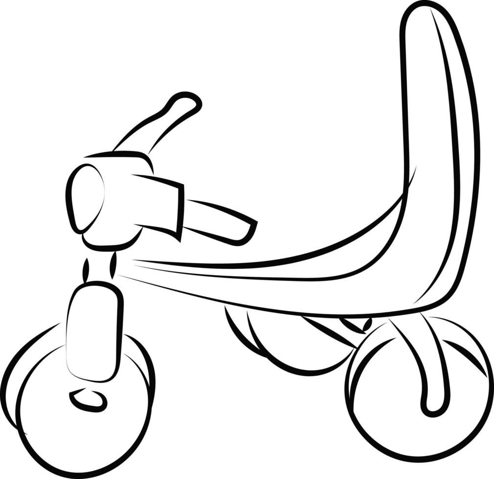 pequena bicicleta para crianças, ilustração, vetor em fundo branco.