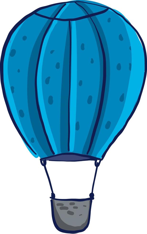 balão de ar azul, ilustração, vetor em fundo branco