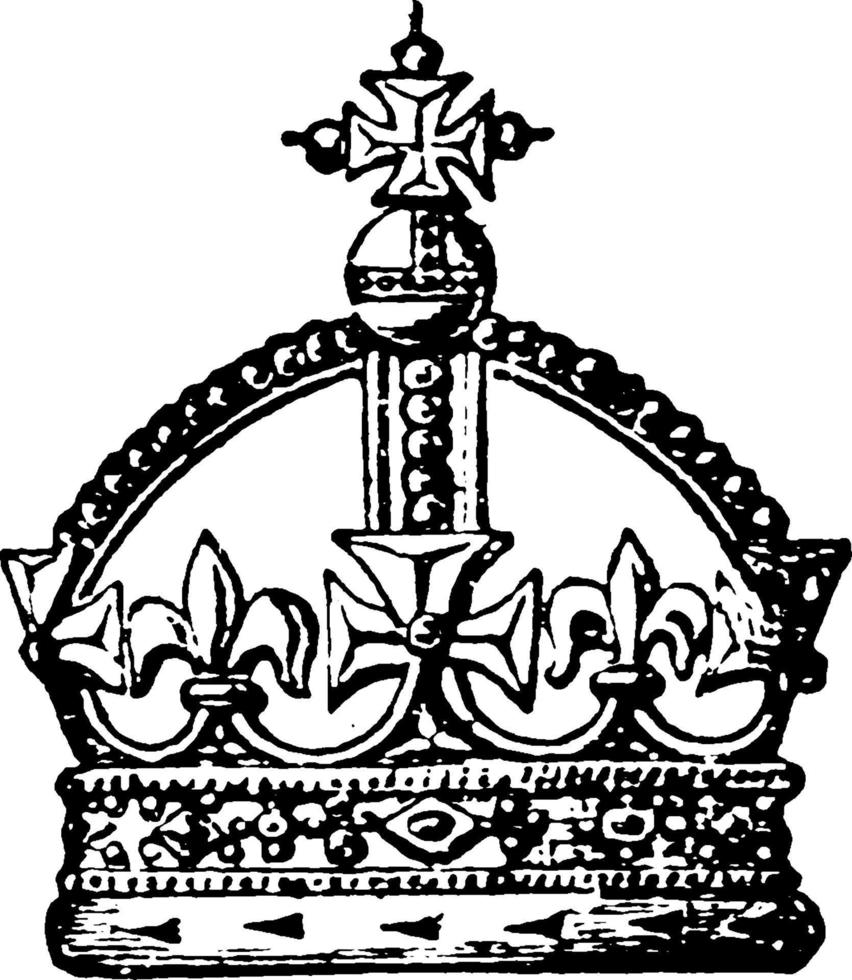 coroa, ilustração vintage. vetor