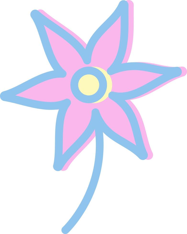 flor de narciso rosa, ilustração, vetor, sobre um fundo branco. vetor