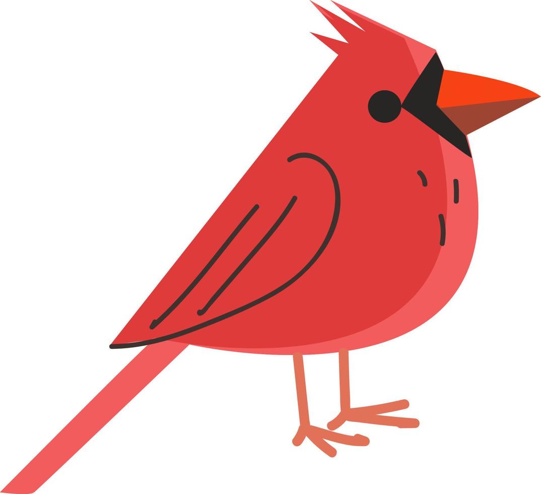 um pássaro vermelho, ilustração vetorial ou colorida. vetor