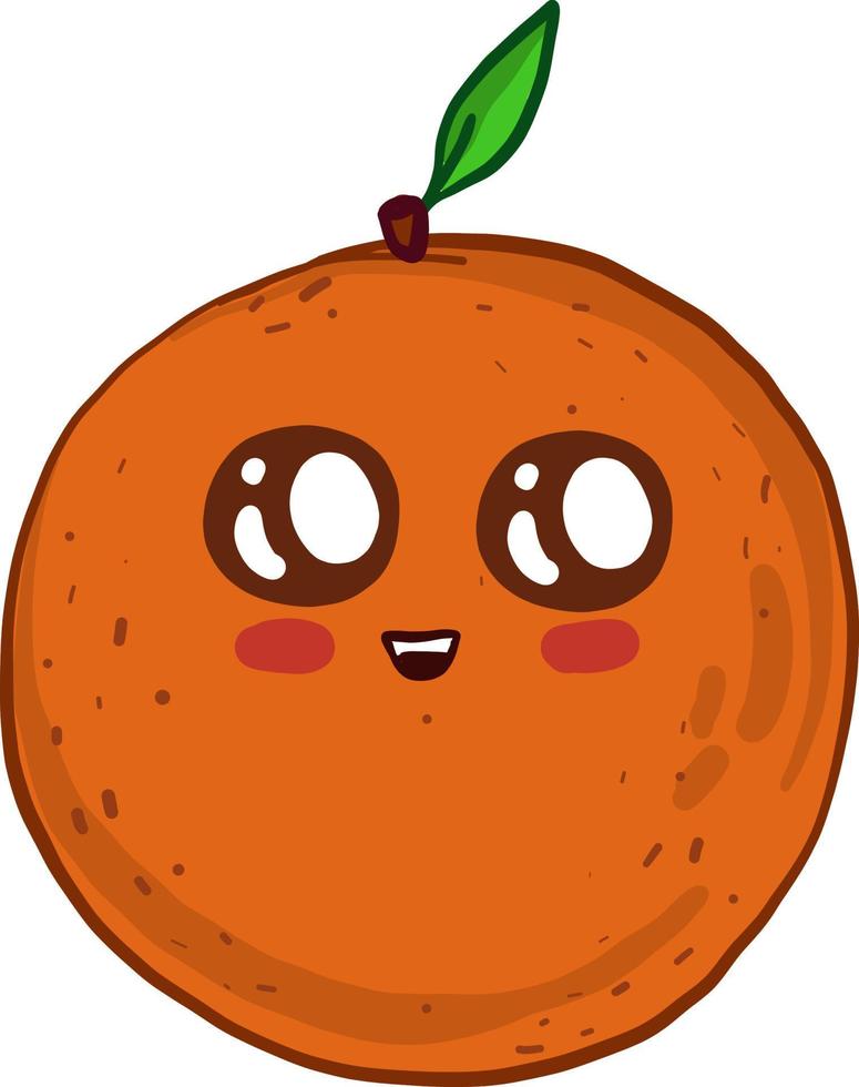 laranja fofo, ilustração, vetor em fundo branco