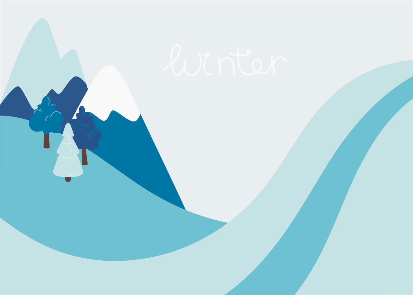 lindo banner abstrato com uma paisagem colorida de inverno. fundo abstrato da natureza com nevascas. modelo de cartaz de vetor geométrico moderno.