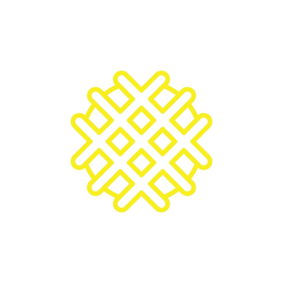 eps10 ícone de arte linha abstrata waffle vetor amarelo isolado no fundo branco. símbolo de contorno de waffle em um estilo moderno simples e moderno para o design do seu site, logotipo e aplicativo móvel