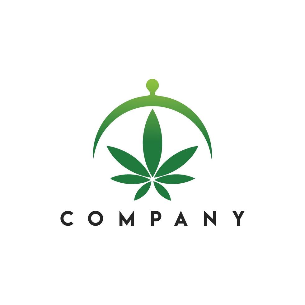 ilustração vetorial de modelo de logotipo de receita de comida de cannabis vetor