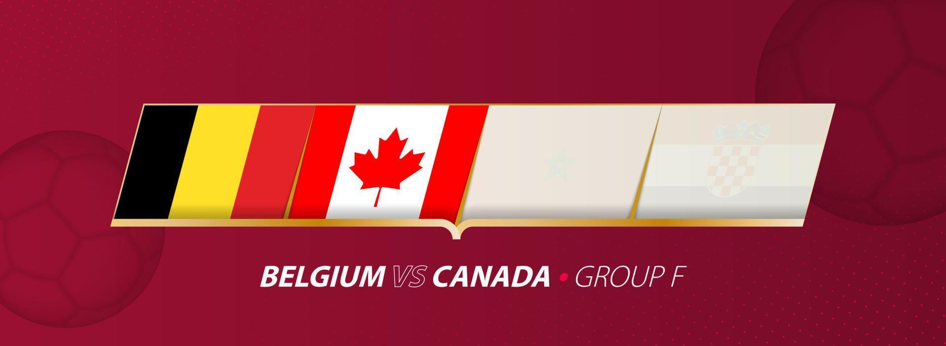 Bélgica - ilustração de jogo de futebol do Canadá no grupo a. vetor