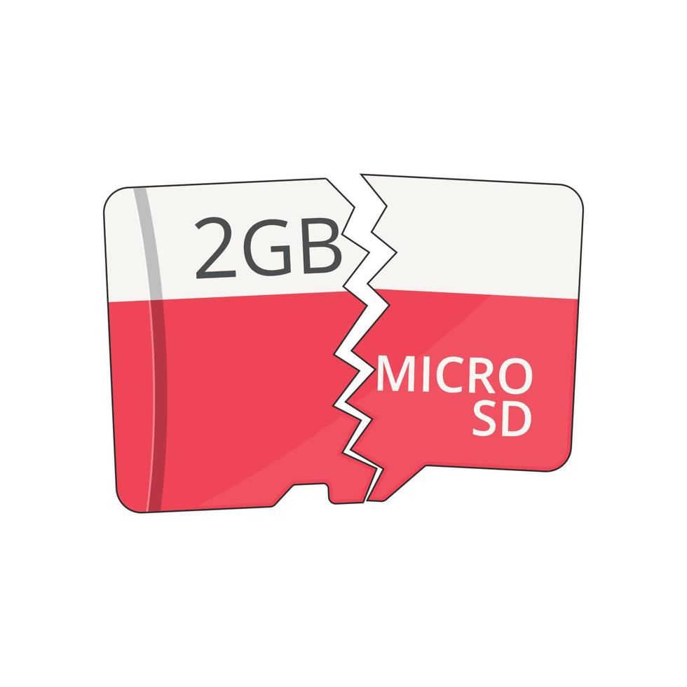 vetor micro sd quebrado isolado