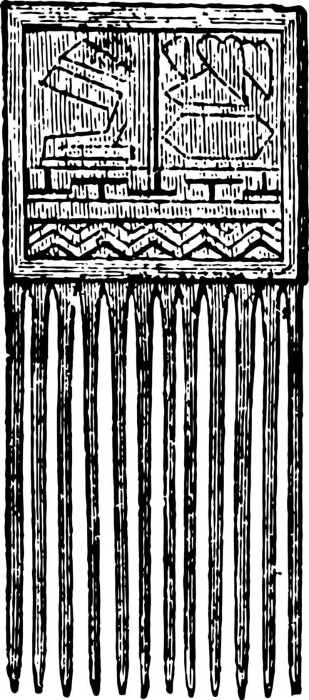 ilustração vintage de pente de madeira. vetor