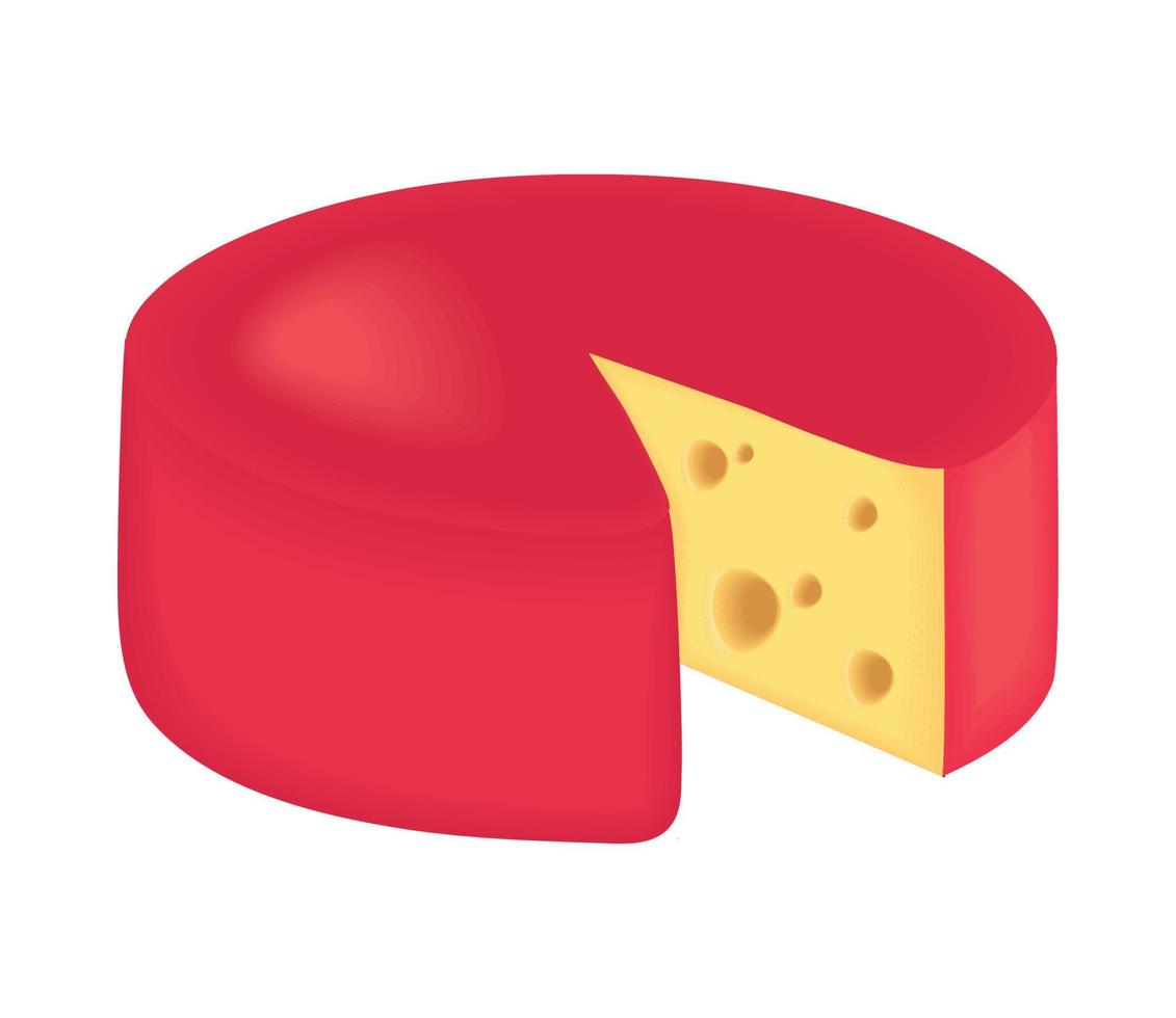 ícone realista de queijo holandês vetor