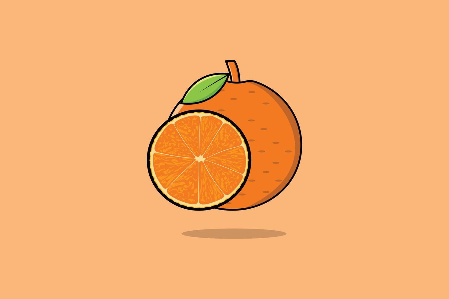 ilustração de ícone de vetor de fruta laranja. conceito de design de ícone de natureza alimentar. frutas frescas, alimentação saudável, proteção da saúde, frutas naturais, frescor corporal, alimentos orgânicos.