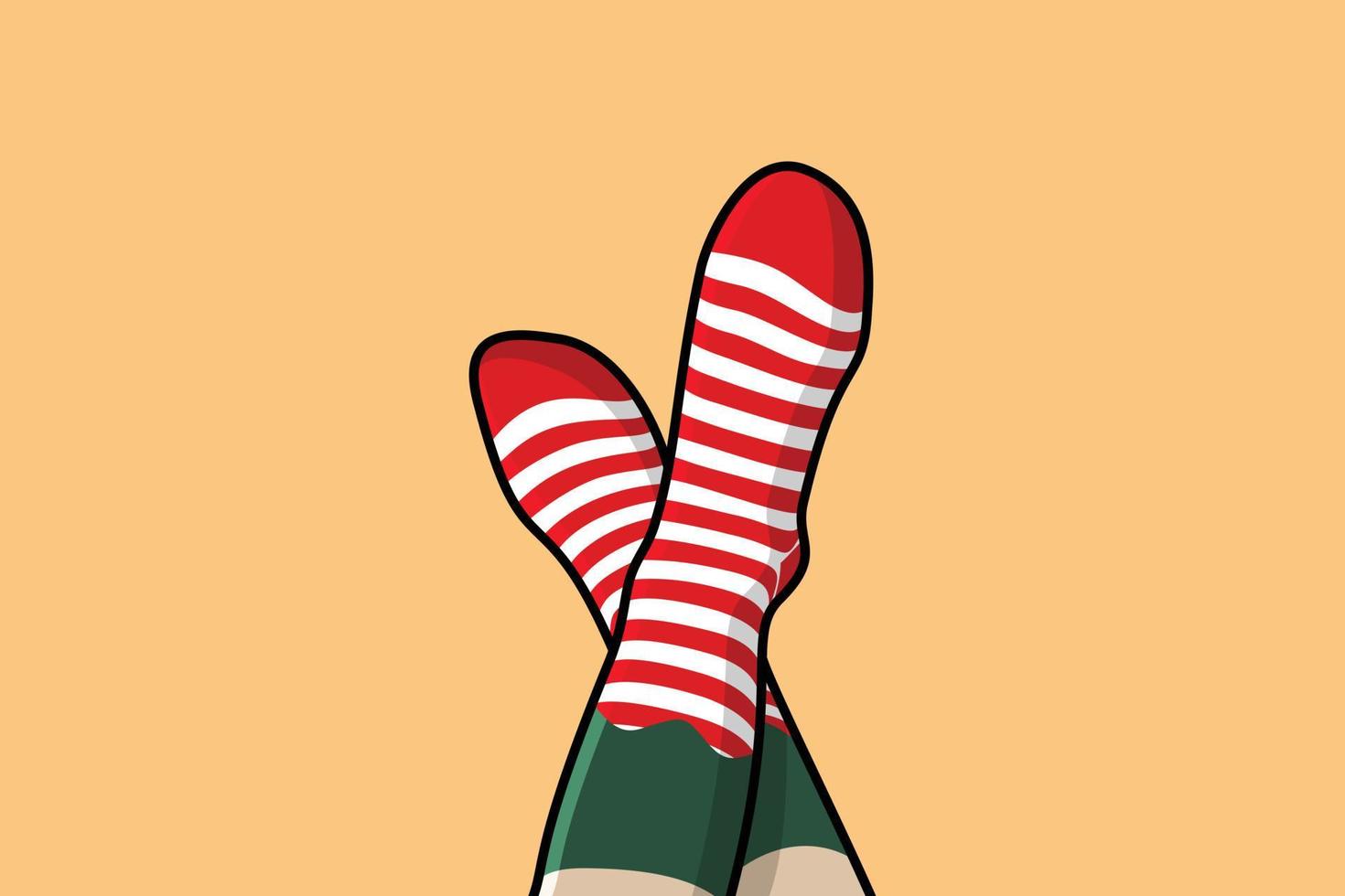 ilustração de ícone do vetor de meias de Natal. conceito de design de ícone de objetos de férias. roupas de inverno, temporada esportiva, temporada de inverno, design de moda, coleção de inverno, meias de calçados, cobertura de pé.