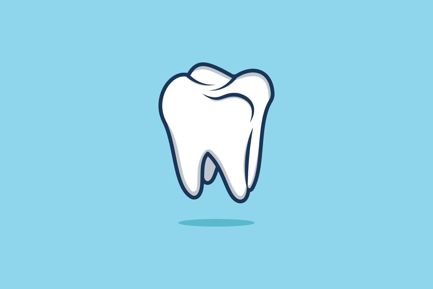 ilustração de ícone de vetor de dente. conceito de design de ícone de saúde e objetos médicos. design de logotipo de objeto de dente de dentista.