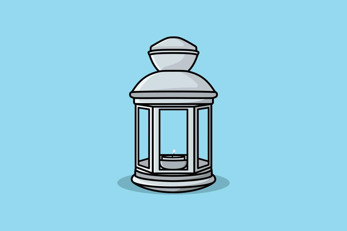 ilustração de ícone de vetor de lâmpada de lanterna do Ramadã. conceito de design de ícone do ramadã. lâmpada de lanterna no design de fundo azul.