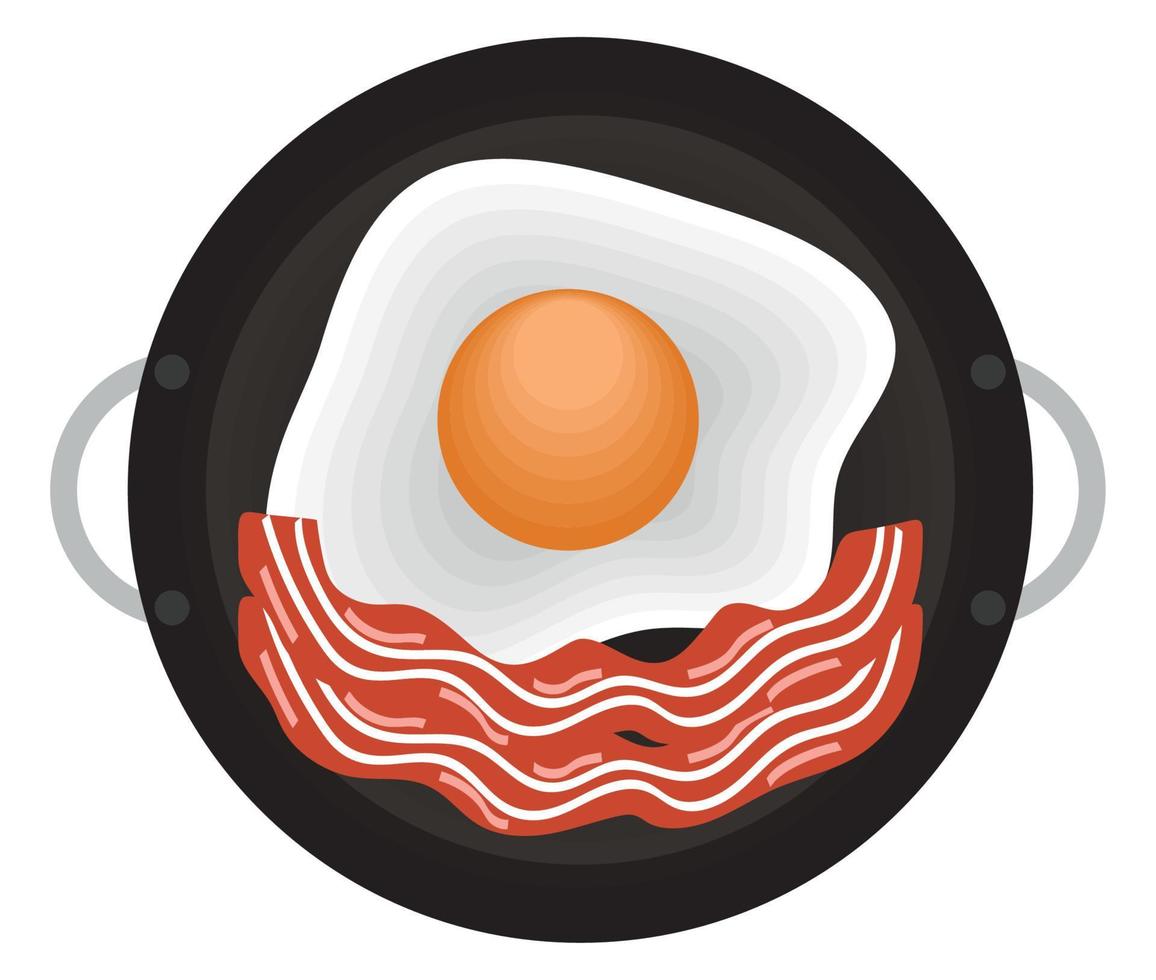 ovo de café da manhã com bacon vetor