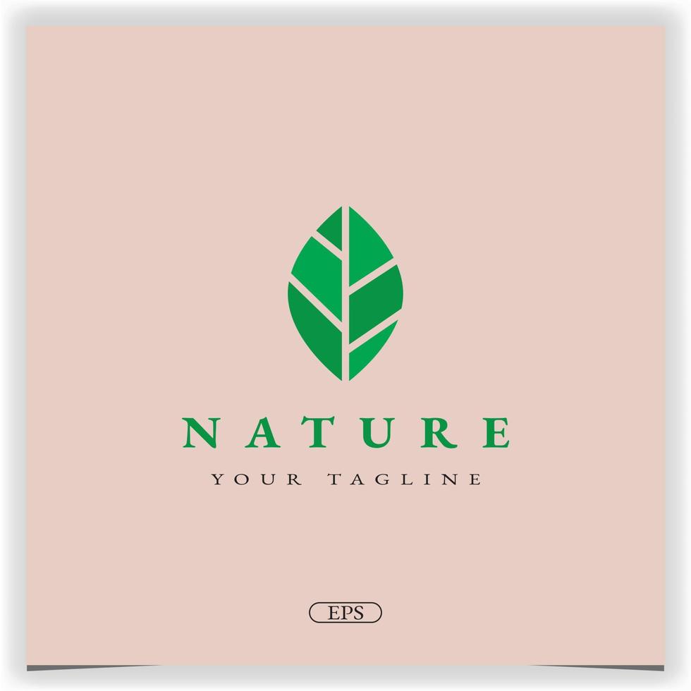modelo elegante premium de logotipo de folha de natureza vetor eps 10