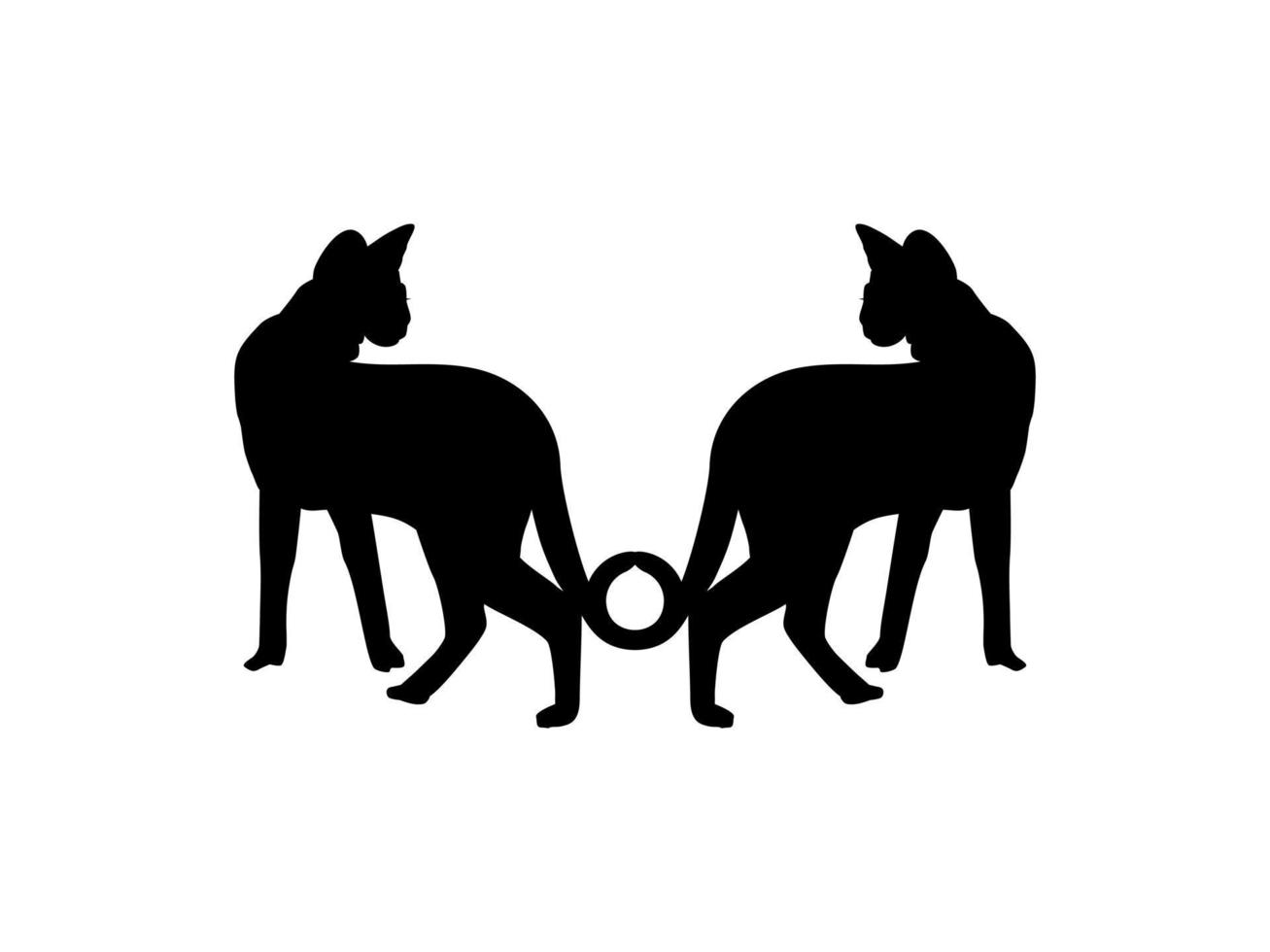 par da silhueta de gato savana para ilustração de arte, logotipo, pictograma, site ou elemento de design gráfico. ilustração vetorial vetor