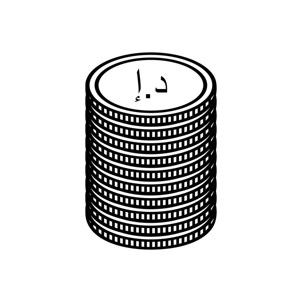 Emirados Árabes Unidos, moeda da UEA, sinal aed, símbolo do ícone do dirham dos Emirados Árabes Unidos. ilustração vetorial vetor