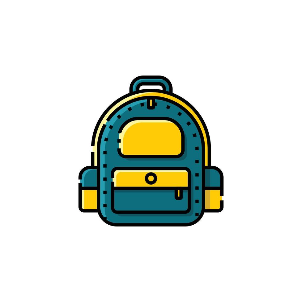 mochila cheia de ícone linear - de volta à ilustração em vetor ícone da escola - isolado