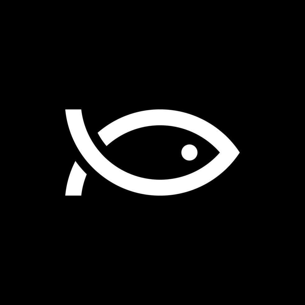 design de vetor de ícone simples de logotipo de peixe