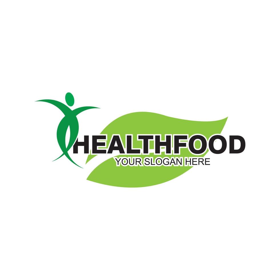 ilustração de ícone de design de vetor de logotipo de comida saudável