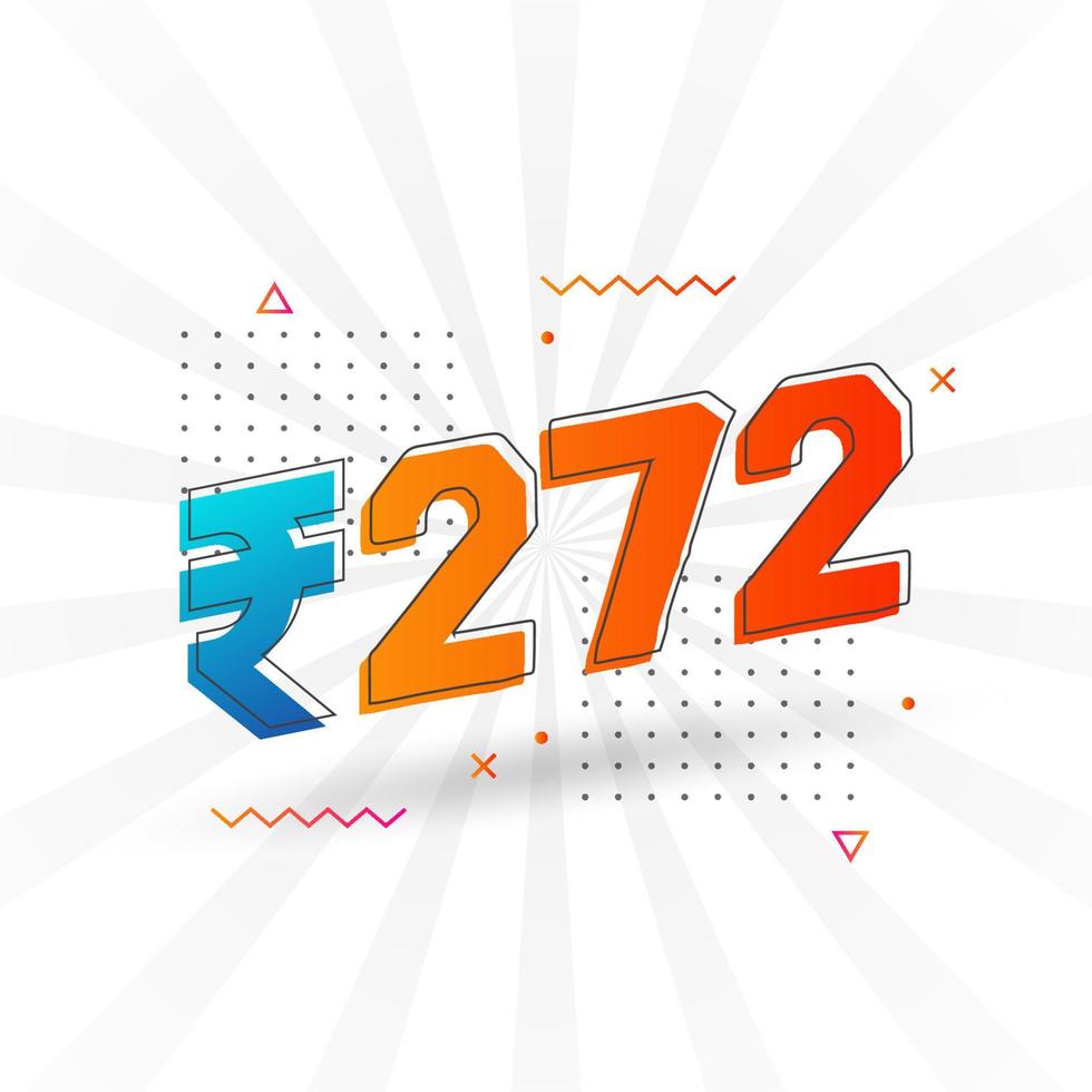 Imagem de moeda de vetor de 272 rupias indianas. 272 rupias símbolo texto em negrito ilustração vetorial