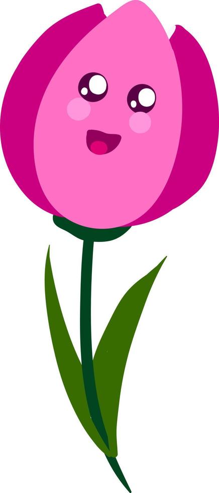 tulipa feliz, ilustração, vetor em fundo branco.