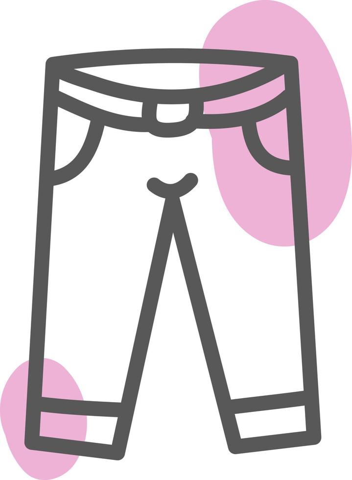 jeans rosa, ilustração, vetor, sobre um fundo branco. vetor