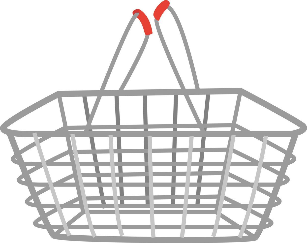 cesta de supermercado, ilustração, vetor em fundo branco